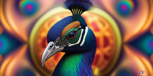  Brilliantly Colored Peacock